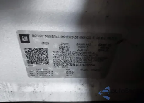 2020 Chevrolet Trax Fwd Ls z USA, uszkodzony, nr VIN 3GNCJKSB1LL128556